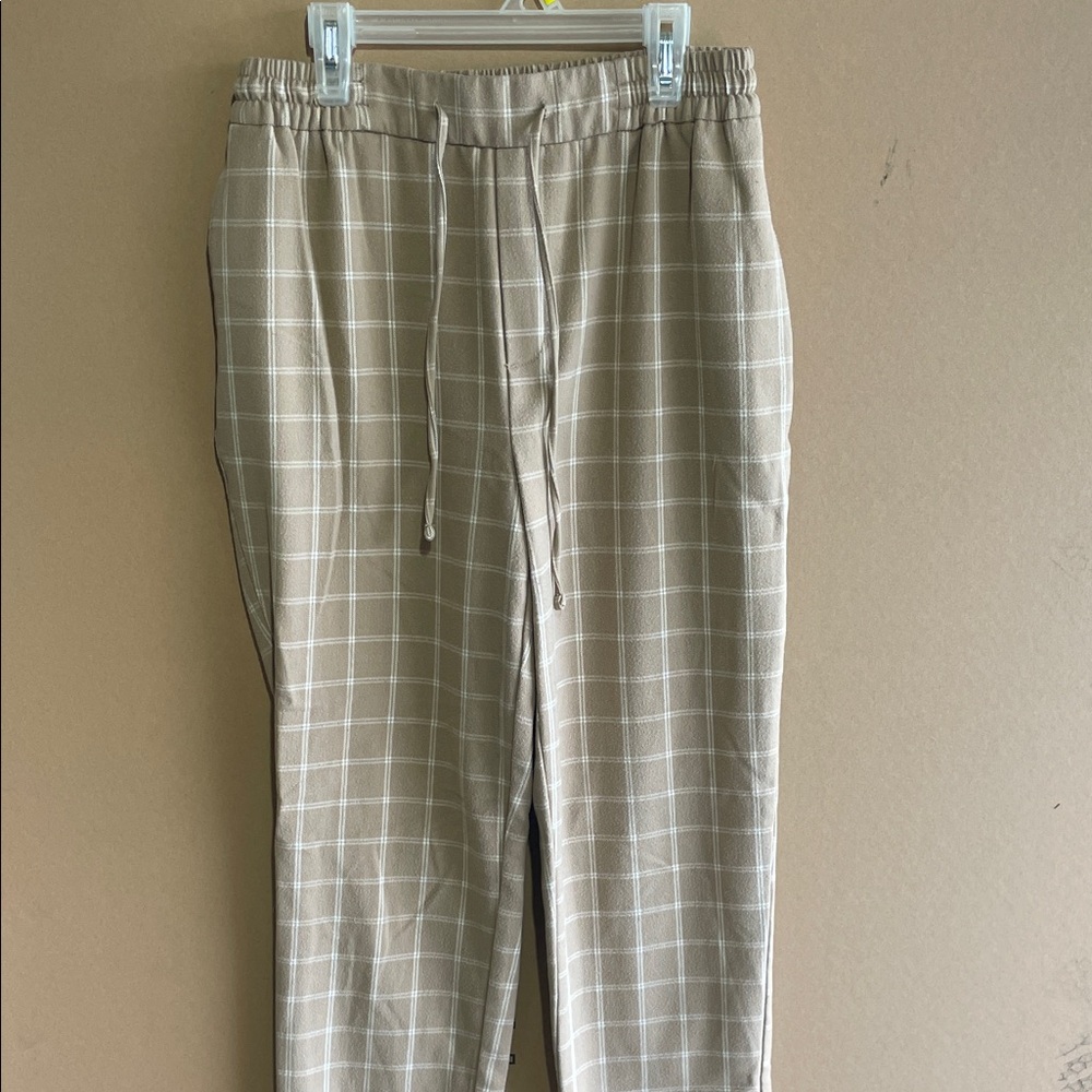 Men's Tan Checkered Pants